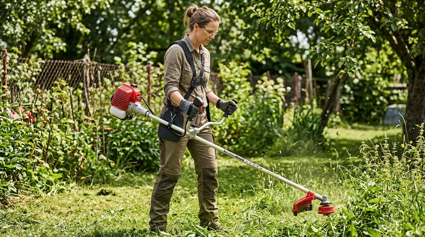 Uso prático da roçadeira Toyama em terrenos variados